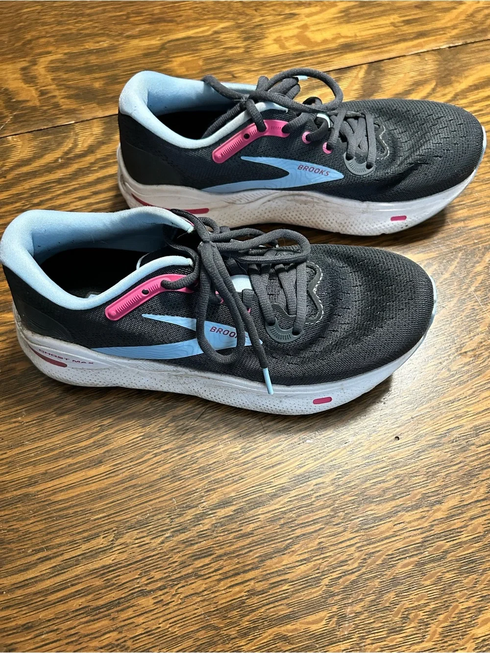 Brooks Ghost Max Women’s Running Shoes Black Pink Blue Size 7 Wide